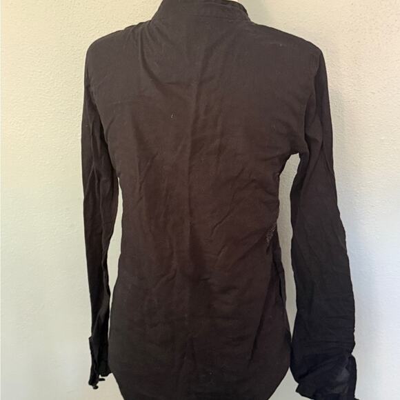 Fox Black Babydoll Long Sleeve Tee Womens Small Casual Top - Picture 7 of 8